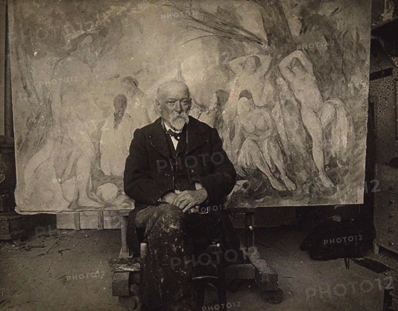 Paul Cézanne in his studio in Les Lauves, 1904. Creator: Bernard, Émile (1868-1941).