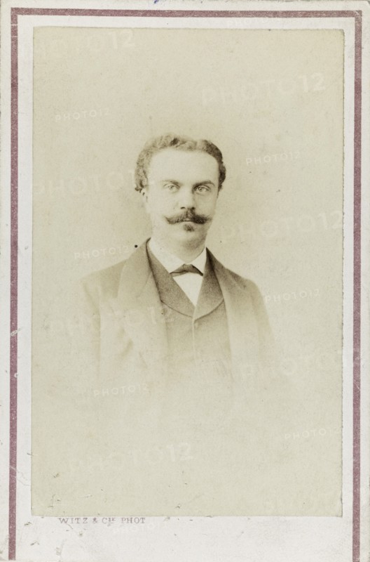 Portrait of Guy de Maupassant, c. 1880. Creator: Photo studio Witz & Cie.