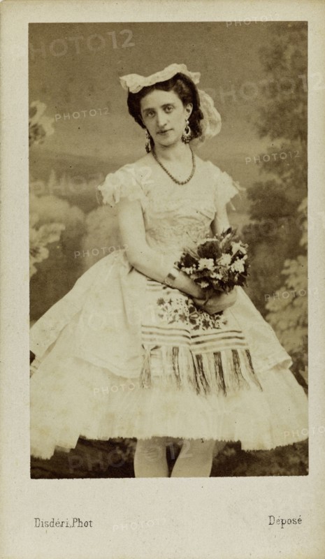 Portrait of the ballet dancer Marfa Muravyeva (1838-1879), 1863. Creator: Disdéri, André Adolphe-Eugène (1819-1889).