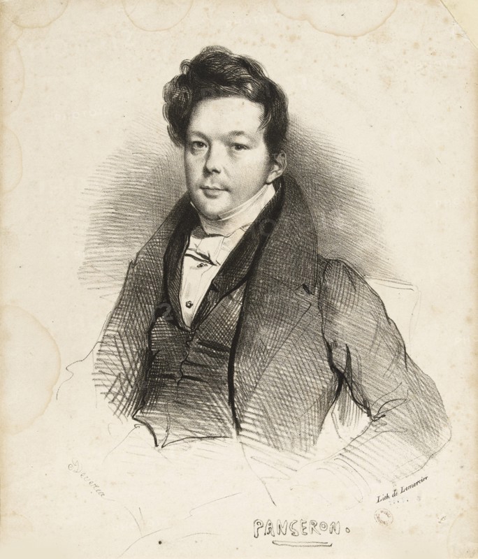 Portrait of the composer Auguste-Mathieu Panseron (1796-1859), 1832. Creator: Devéria, Achille (1800-1857).
