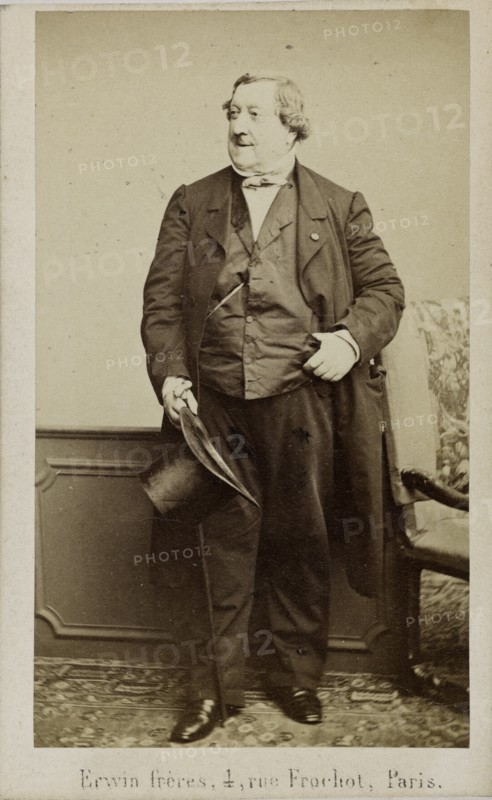 Portrait of the composer Gioachino Antonio Rossini (1792-1868), Early 1860s. Creator: Hanfstaengl, Erwin (1837-1905).