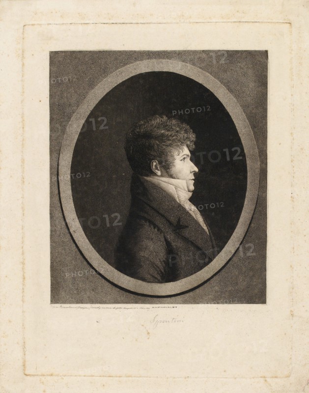 Portrait of the conductor and composer Gaspare Spontini (1774-1851). Creator: Quenedey, Edmé (1756-1830).