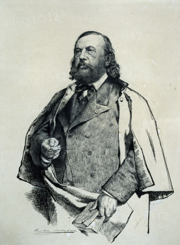 Portrait of the poet Théophile Gautier (1811-1872), 1879. Creator: Liphart, Ernest Karlovich (1847-1932).
