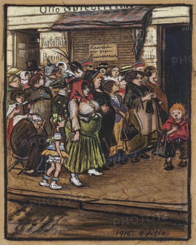 Potato queue, 1916. Creator: Zille, Heinrich (1858-1929).