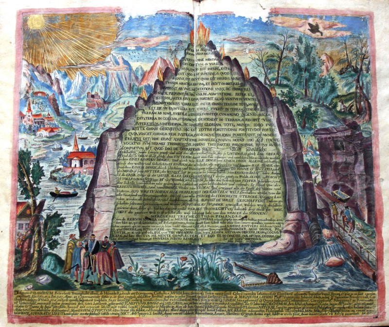 Tabula Smaragdina (Emerald Tablet of Hermes Trismegistus), 1609. Creator: Anonymous.