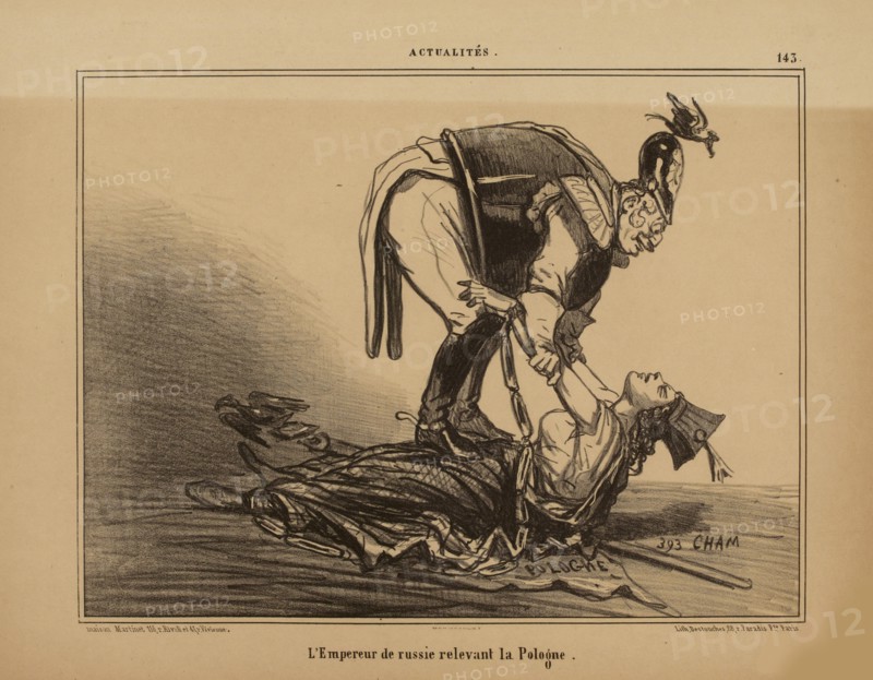 The Emperor of Russia relieving Poland, 1855. Creator: Cham (Amédée Charles de Noé) (1819-1879).