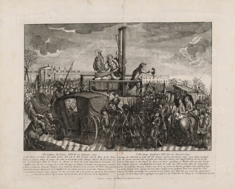 The Execution of Louis XVI on the Place de la Revolution on 21 January 1793, c. 1793. Creator: Anonymous.