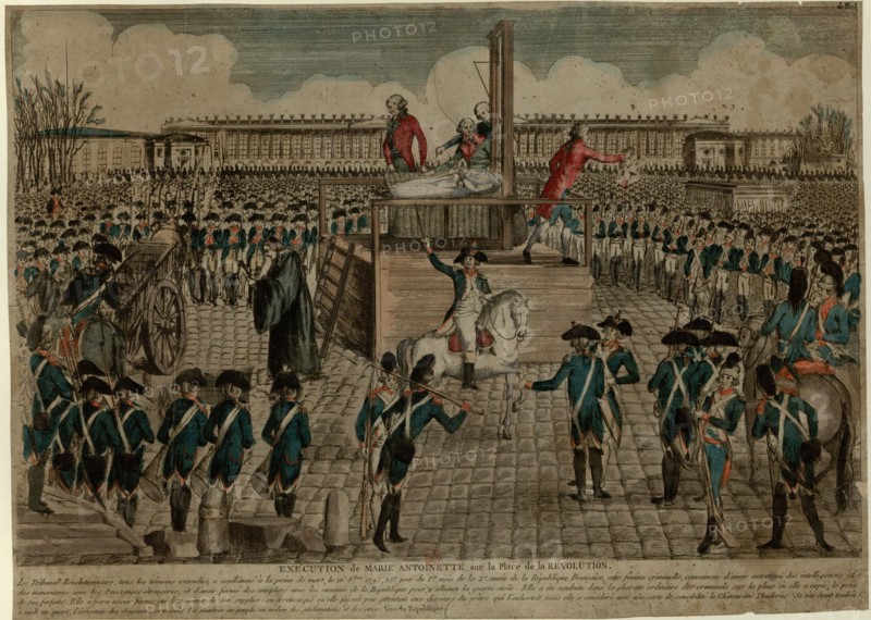 The Execution of Marie Antoinette on the Place de la Revolution on October 16, 1793, c. 1793. Creator: Anonymous.