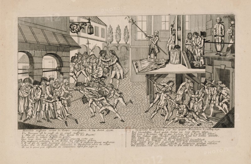 The September Massacres of 1792. The Death of Princesse de Lamballe, c. 1793. Creator: Anonymous.