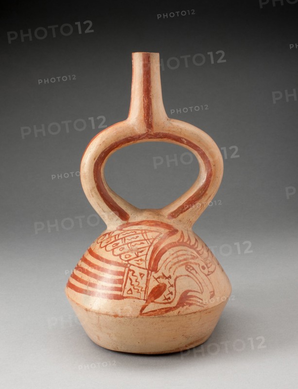 Stirrup Spout Vessel with Fineline Bird Motifs, 100 B.C./A.D. 500. Creator: Unknown.