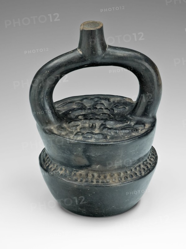 Stirrup Spout Vessel in Form of Stacked Bowls of Food, 100 B.C./A.D. 500. Creator: Unknown.
