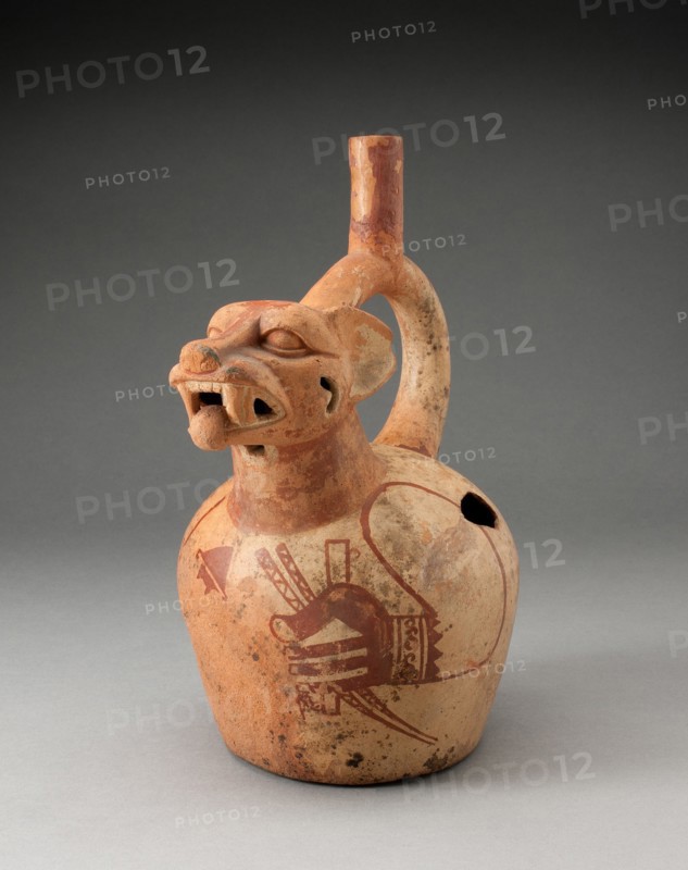 Handle Spout Vessel in the Form of a Fox Warrior, 100 B.C./A.D. 500. Creator: Unknown.