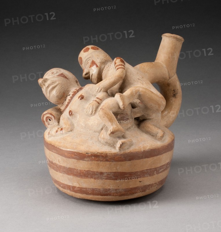 Handle Spout Vessel Depicting Anal Sex, 100 B.C./A.D. 500. Creator: Unknown.