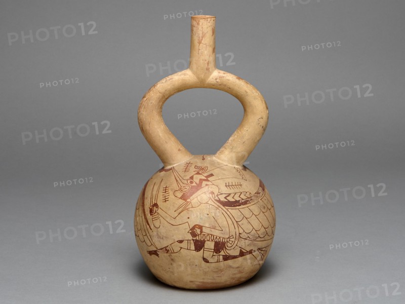 Stirrup Spout Vessel Depicting Costumed Runners, 100 B.C./A.D. 500. Creator: Unknown.