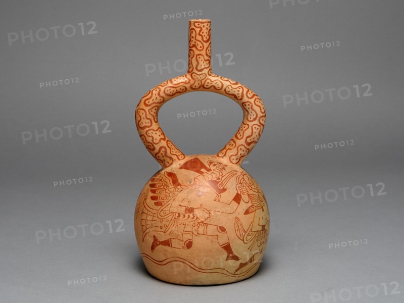Stirrup Spout Vessel Depicting Costumed Runners, 100 B.C./A.D. 500. Creator: Unknown.