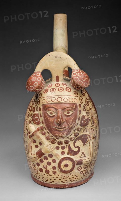Handle Spout Vessel in the Form of a Bean Warrior, 100 B.C./A.D. 500. Creator: Unknown.