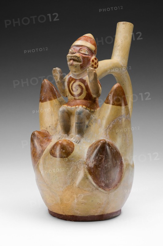 Vessel Depicting a Figure on Top of a Seven-Peaked Mountain, 100 B.C./A.D. 500. Creator: Unknown.