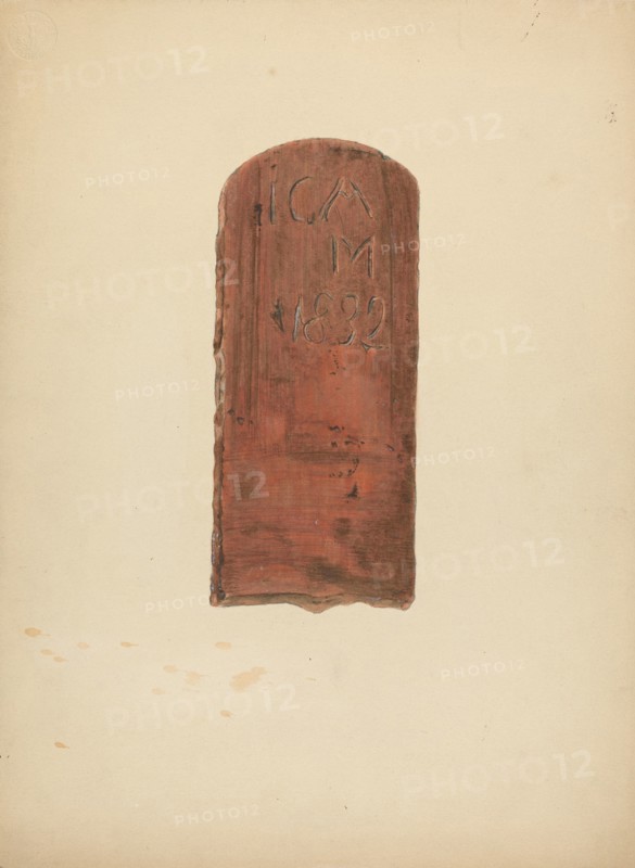 Zoar Pottery Roof Tile, c. 1941. Creator: Ralph Russell.
