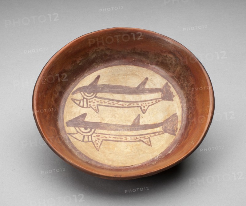 Plate Depicting a Pair of Fish or Sharks in Interior, 180 B.C./A.D. 500. Creator: Unknown.