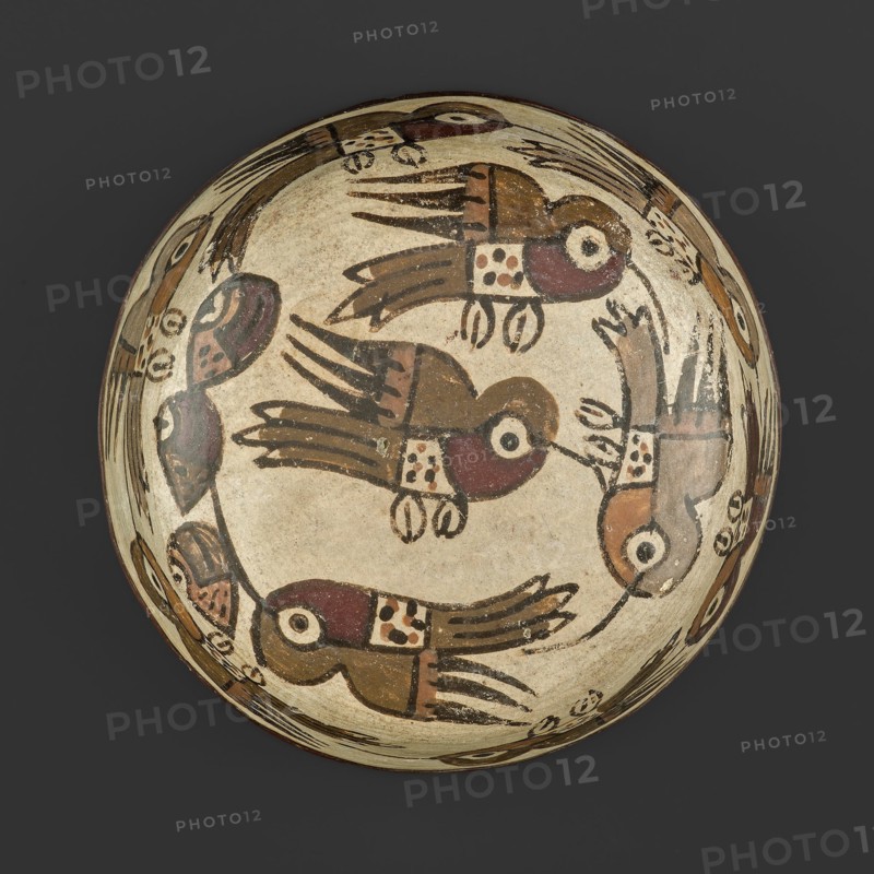 Bowl Depicting Hummingbirds, 180 B.C./A.D. 500. Creator: Unknown.