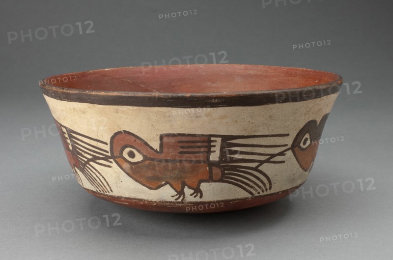 Bowl Depicting a Row of Hummingbirds, 180 B.C./A.D. 500. Creator: Unknown.