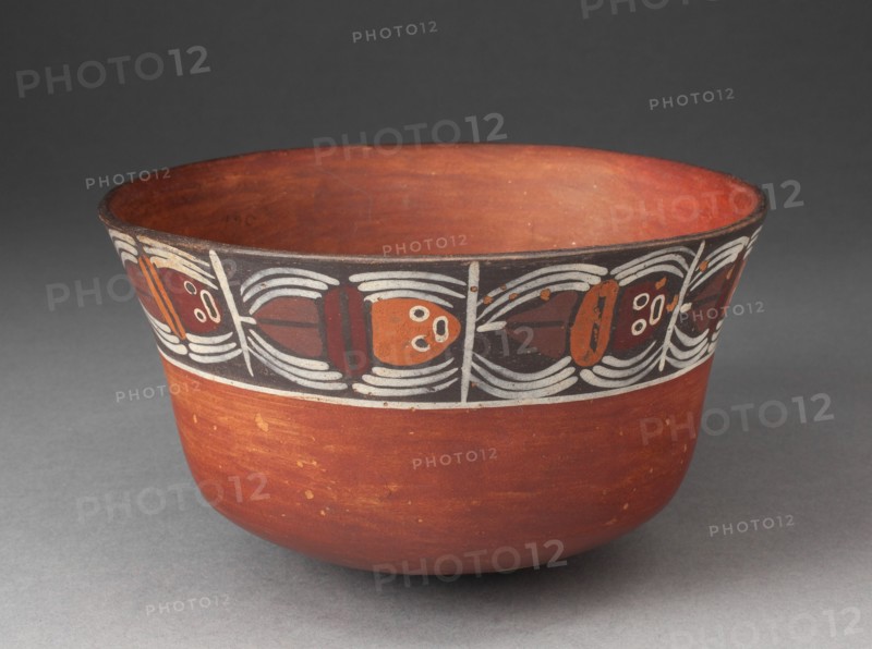 Bowl with Band of Abstract Spiders around Rim, 180 B.C./A.D. 500. Creator: Unknown.