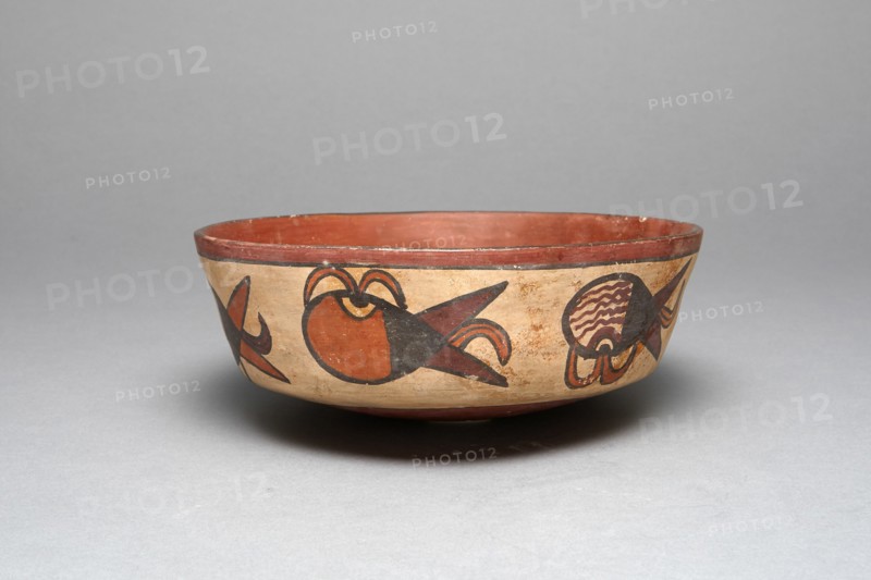 Bowl Depicting Abstract Motifs, Possibly Representing Sprouting Seeds, 180 B.C./A.D. 500. Creator: Unknown.