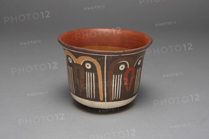Bowl Depicting a Repeating Abstract Motif, Possibly Representing Owls, 180 B.C./A.D. 500. Creator: Unknown.