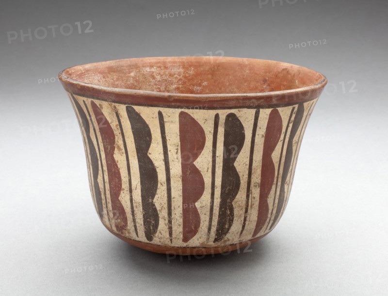 Bowl with Repeated Curved and Straight Vertical Motifs, 180 B.C./A.D. 500. Creator: Unknown.