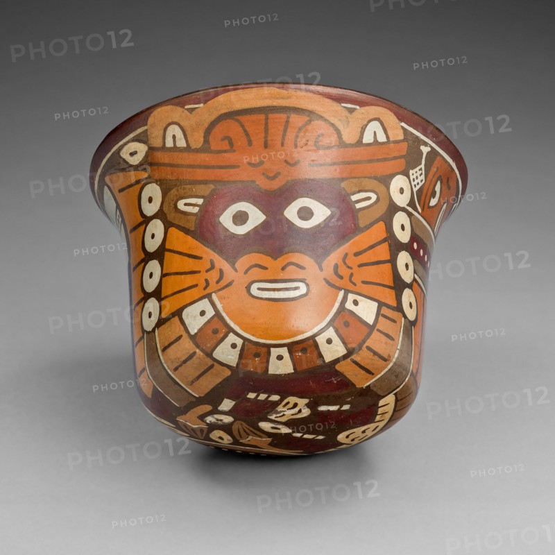 Cup Depicting a Ritual Performer Wearing a Feline Mask, 180 B.C./A.D. 500. Creator: Unknown.