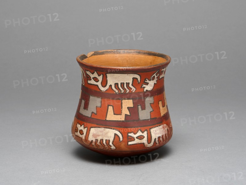 Jar Depicting Rows of Llamas and Abstract Stepped Motifs, 180 B.C./A.D. 500. Creator: Unknown.