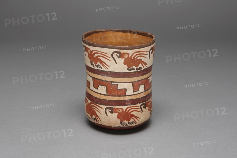 Jar Depicting Rows of Macaws and Abstract Stepped Motif, 180 B.C./A.D. 500. Creator: Unknown.