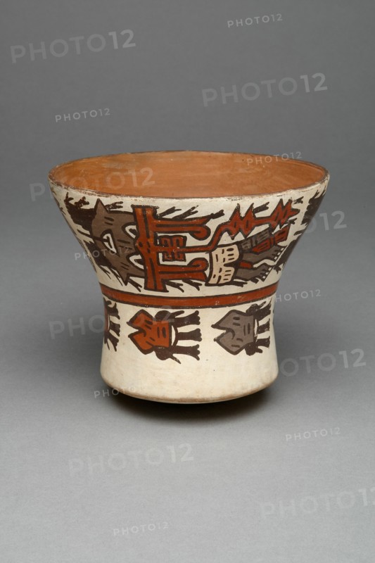 Open-Neck Cup Depicting Abstract Figures and Decapitated Heads, 180 B.C./A.D. 500. Creator: Unknown.