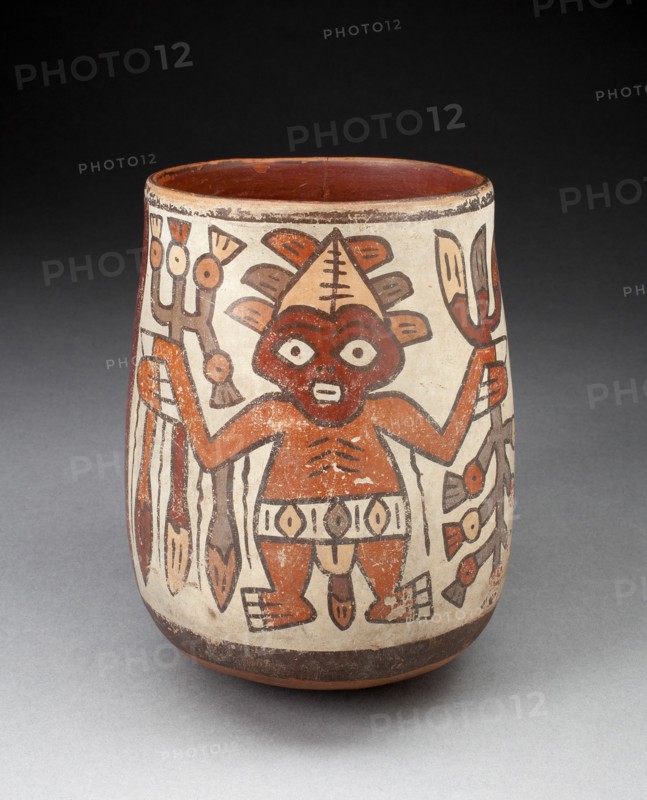 Jar Depicting Standing Figures Holding Plants, 180 B.C./A.D. 500. Creator: Unknown.