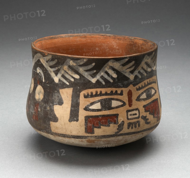 Short Beaker Depicting Human Head, 180 B.C./A.D. 500. Creator: Unknown.