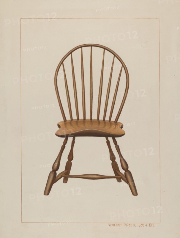 Windsor Fan-back Chair, c. 1938. Creator: Vincent P. Rosel.