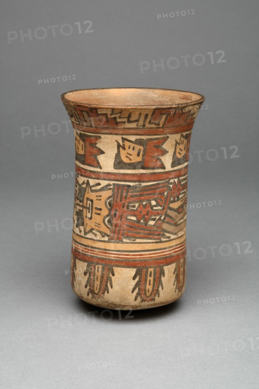 Beaker with Bands Containing Abstract Motifs, 180 B.C./A.D. 500. Creator: Unknown.