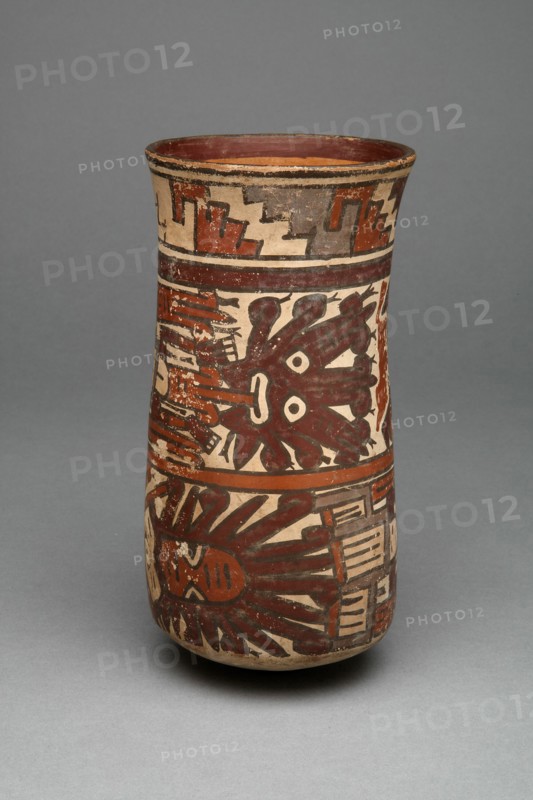 Beaker with Horizontal Bands Containing Abstract Figures, 180 B.C./A.D. 500. Creator: Unknown.