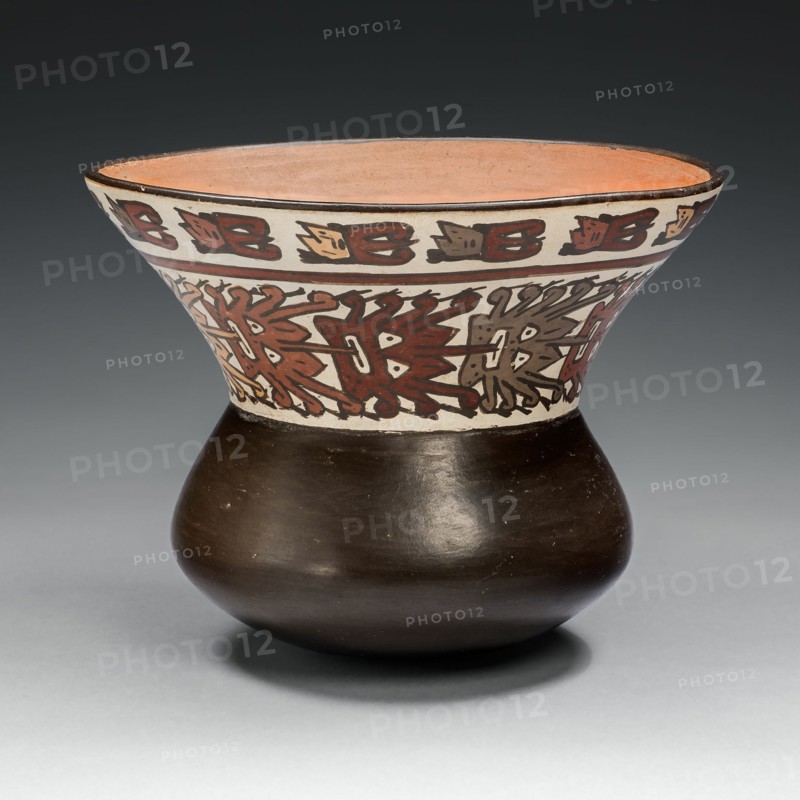 Wide-Necked Bowl with Rows of Abstract Masks and Trophy Heads, 180 B.C./A.D. 500. Creator: Unknown.