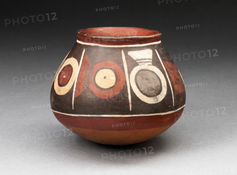 Bowl with a Horizontal Band of Circular Motifs, 180 B.C./A.D. 500. Creator: Unknown.