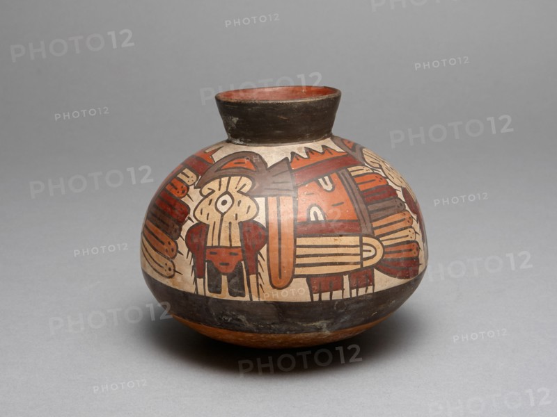 Jar Depicting Abstract Bird with Trophy Head, 180 B.C./A.D. 500. Creator: Unknown.