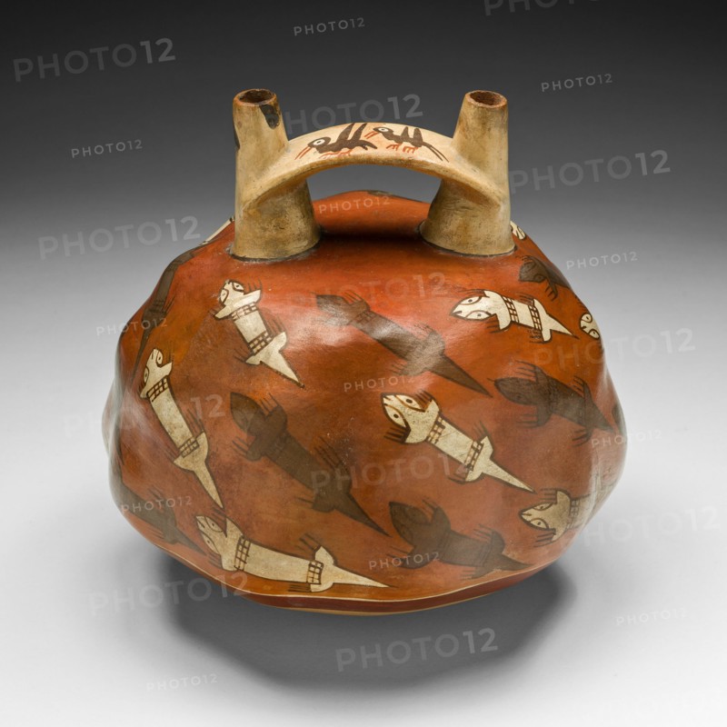 Double-Spouted Vessel Depicting Lizards, 180 B.C./A.D. 500. Creator: Unknown.