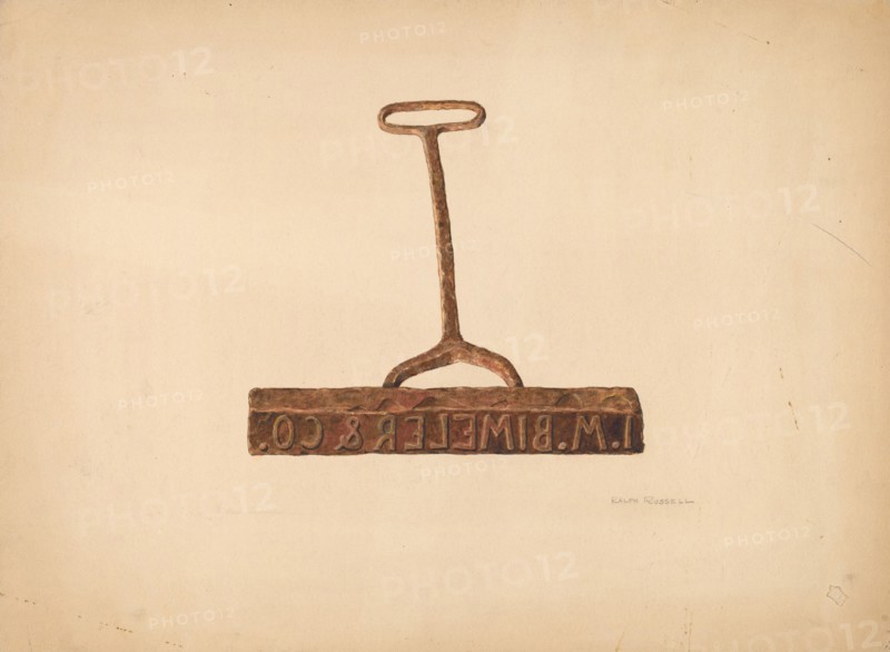 Branding Iron Used for Boxes and Bags, c. 1941. Creator: Ralph Russell.