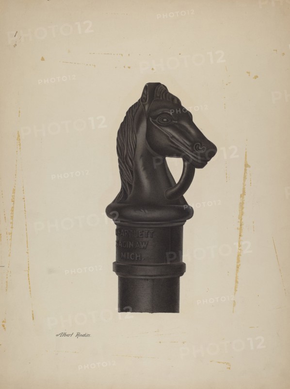 Hitching Post, c. 1941. Creator: Albert Rudin.