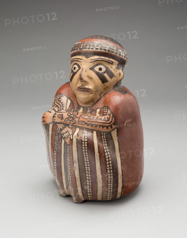 Vessel in the Form of a Seated Figure with Tattooed Arms, 180 B.C./A.D. 500. Creator: Unknown.