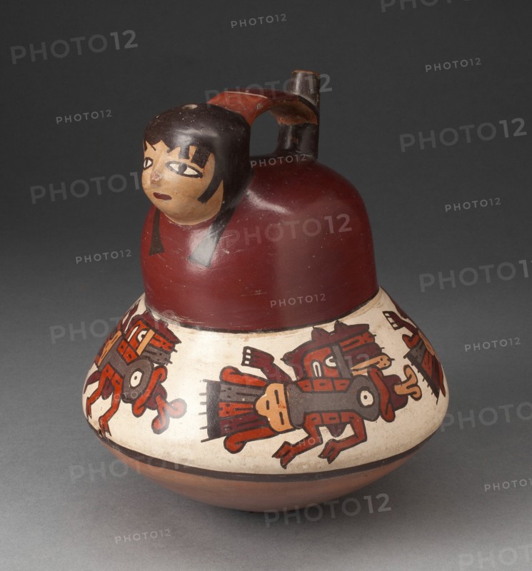 Single Spout Vessel in the Form of a Female with Abstract Insects in Lower Row, 180 B.C./A.D. 500. Creator: Unknown.
