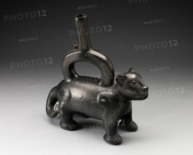 Blackware Vessel in the Form of a Feline, Likely a Puma, 180 B.C./A.D. 500. Creator: Unknown.