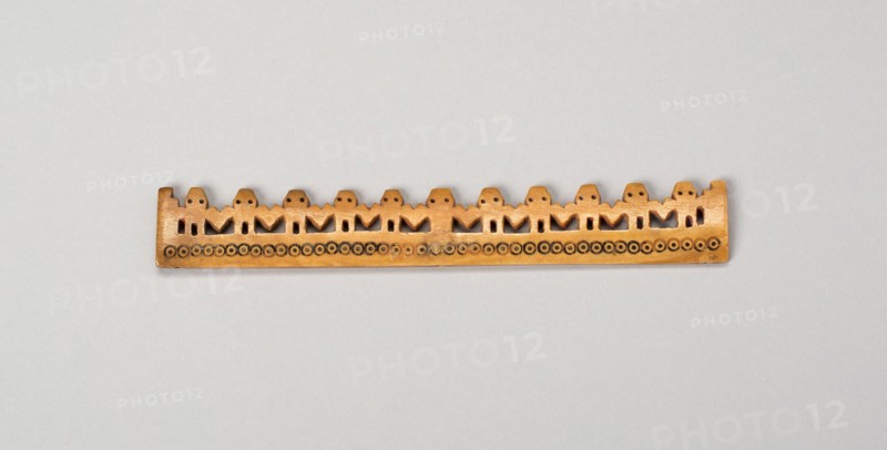 Balance-Beam Scale with Row of Cut-Out Figures and Incised Circles, A.D. 500/800. Creator: Unknown.