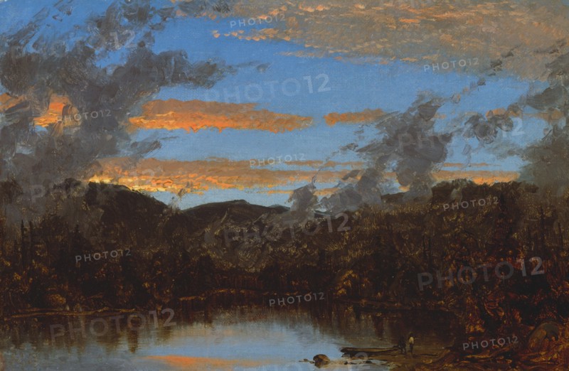 Mist Rising at Sunset in the Catskills, c. 1861. Creator: Sanford Robinson Gifford.