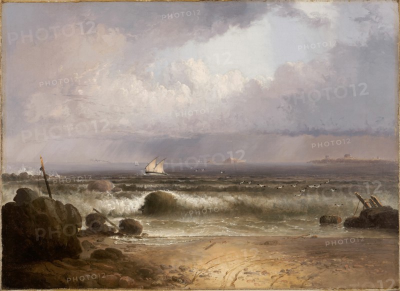 Coming Squall (Nahant Beach with a Summer Shower), 1835. Creator: Thomas Doughty.